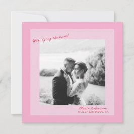 Roze Foto Huwelijk Save the Date Kaart