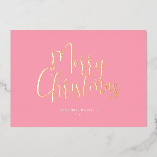 Roze Foto Kerst Kaarten  Online (Voorkant)