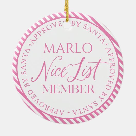 Roze Foto Kerstman's Leuke Lijst Lid Kerstmis Keramisch Ornament (Achterkant)