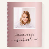 Roze foto kinderen typografie notitieboek (Voorkant)