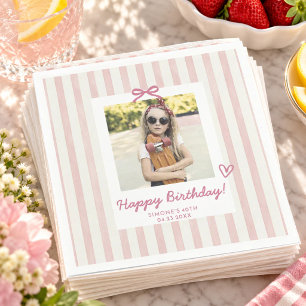 Roze Foto Lint Verjaardagsfeest Chic Servet