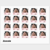 Roze Foto Logo Dank je wel Vierkante Sticker (Vel)