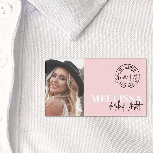 Roze Foto Logo Naambadge