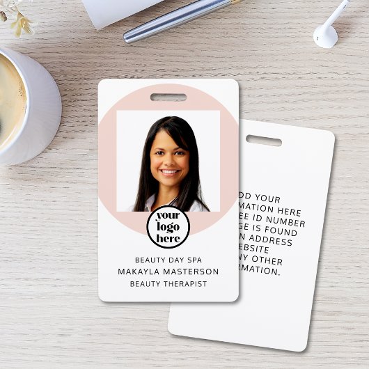 Roze foto logo personeelskaart badge