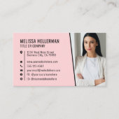 Roze Foto Logo Professioneel Visitekaartje (Voorkant)