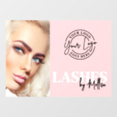 Roze Foto Logo Wimpers Raamsticker (Vel)