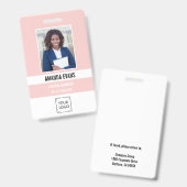 Roze | Foto Medewerker Logo of QR CODE Beveiliging Badge (Voor- en achterkant)