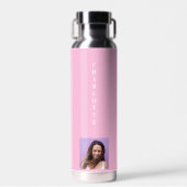 Roze foto naam wit waterfles (Voorkant)