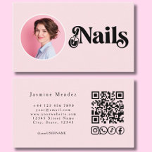 Roze Foto Nagels QR Code Sociale Iconen 
