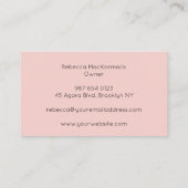 Roze Foto Nagelstylist | Zwarte Script Visitekaartje (Achterkant)