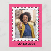 Roze Foto Postzegel Vrouwen Rechten Verkiezing Briefkaart (Voorkant)
