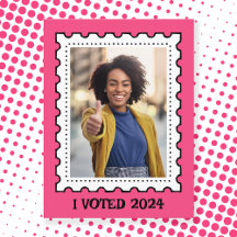 Roze Foto Postzegel Vrouwen Rechten Verkiezing