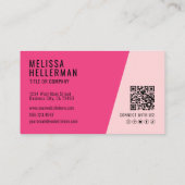 Roze Foto QR Code Bedrijf Uw Logo Visitekaartje (Achterkant)