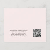 Roze foto QR Code Weddenschappen Reception Invitat (Achterkant)