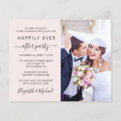 Roze foto QR Code Weddenschappen Reception Invitat (Voorkant)