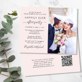 Roze foto QR Code Weddenschappen Reception Invitat