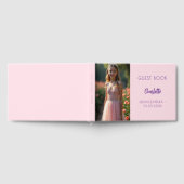 Roze foto Quinceanera Guest Book Gastenboek (Volledig)