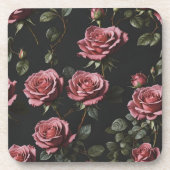 Roze foto realistisch roos bier onderzetter (Voorkant)