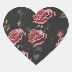 Roze foto realistisch roos hart sticker