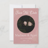 Roze Foto Save the Date Kaart (Voorkant)
