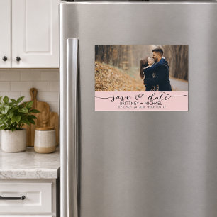 Roze Foto Save the Date Magnetische Uitnodiging