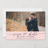 Roze Foto Save the Date Magnetische Uitnodiging (Voorkant)