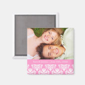 Roze Foto Save the Date Wedding Magnet (Voorkant / Achterkant)