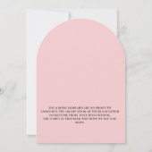 Roze Foto Script Arch Afstudeeruitnodiging Kaart (Achterkant)