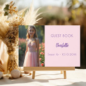 Roze foto Sweet 16 gastenboek