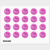 Roze Foto Trouw Dank Je Ronde Sticker (Vel)