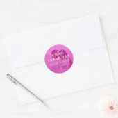 Roze Foto Trouw Dank Je Ronde Sticker (Envelop)
