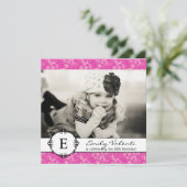 Roze Foto van Birthday Party - Uitnodiging (Staand voorkant)