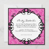 Roze Foto van Birthday Party - Uitnodiging (Achterkant)