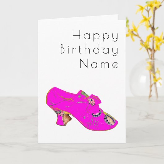 -roze foto van de Kaart van het Deco Birthday (Gele Bloem)