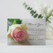 Roze foto van roze roze lichtflorale sympathie bedankkaart (Staand voorkant)