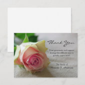 Roze foto van roze roze lichtflorale sympathie bedankkaart (Voorkant / Achterkant)