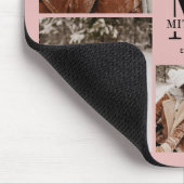 Roze Fotocollage Gepersonaliseerde Monogram Gift Muismat (Hoek)