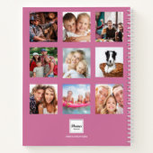 Roze fotocollage monogram moderne dagboeken notitieboek (Achterkant)