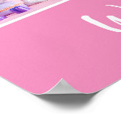 Roze fotocollage verjaardagsfeestje welkom poster (Hoek)