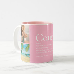Roze fotocollage voor nichtje - leuk cadeau met de tweekleurige koffiemok