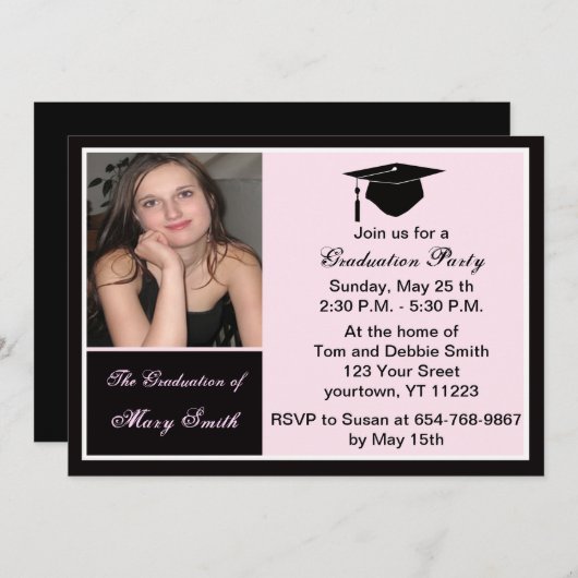 Roze fotografie kaart (Voorkant / Achterkant)