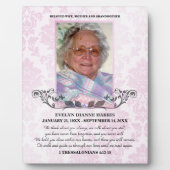 Roze Fotoherdenkingsplaquette Fotoplaat (Voorkant)