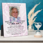 Roze Fotoherdenkingsplaquette Fotoplaat (Zijkant)