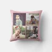 Roze fotokorrelig collage kussen (Achterkant)