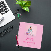 Roze fotomeisje notitieboek