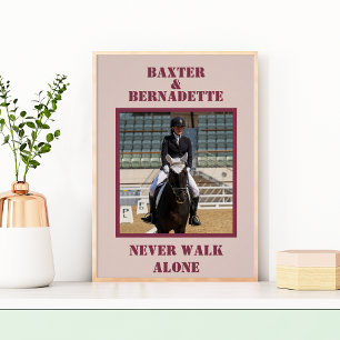 Roze Fotonaam Paard Eigenaar Lover Perfect Poster