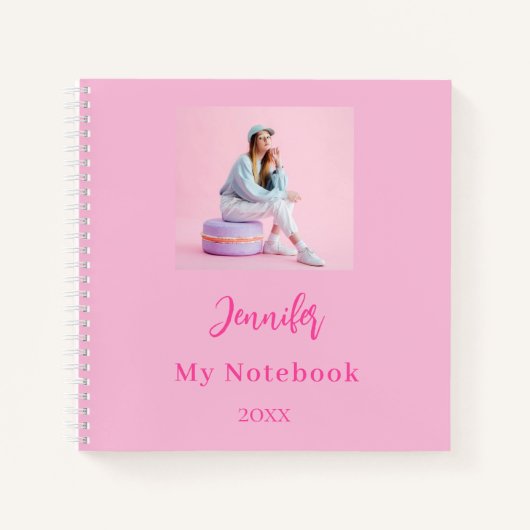 Roze fotonaam script notitieboek (Voorkant)