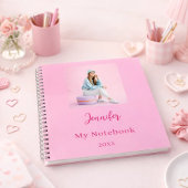 Roze fotonaam script notitieboek