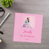 Roze fotonaam script notitieboek