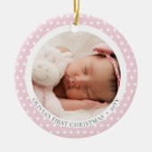 Roze foto's Religieuze baby's 1 Kerstmis Keramisch Ornament (Voorkant)